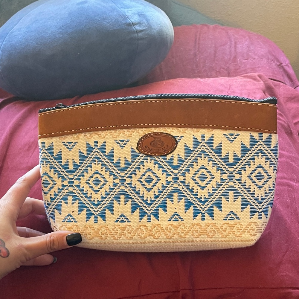 Brown and Blue Patterned Women's Bag